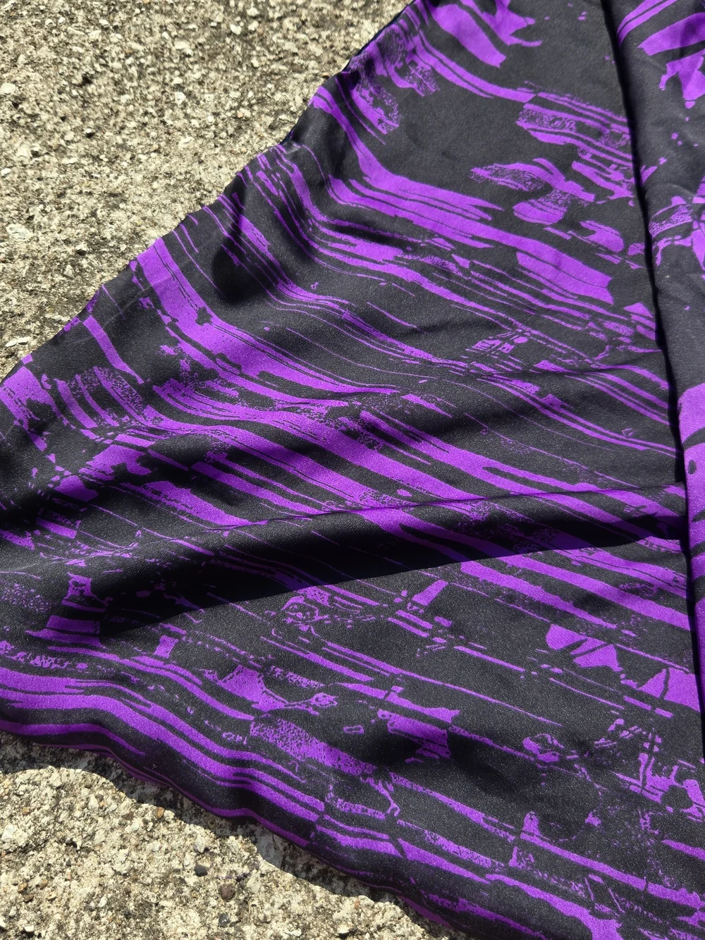 Velvet Floral Print Scarf in Teal and Purple 19× 69